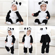 Load image into Gallery viewer, Unisex Baby Panda Costume Plush Jumpsuit