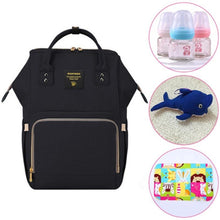 Load image into Gallery viewer, 4 in 1 - Nappy Backpack, Baby Bottles, stuffed Toy, Changing Mat Sheet