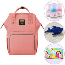 Load image into Gallery viewer, 4 in 1 - Nappy Backpack, Baby Bottles, stuffed Toy, Changing Mat Sheet