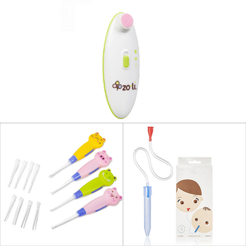 3-in-1 Baby Care Bundle - Electric Nail Trimmer + Nose & Ear Cleaner