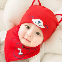 Load image into Gallery viewer, Cozy Baby Care Cat Hat and Bib