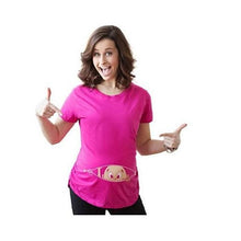 Load image into Gallery viewer, Baby Peeking Maternity T Shirt
