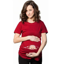 Load image into Gallery viewer, Baby Peeking Maternity T Shirt