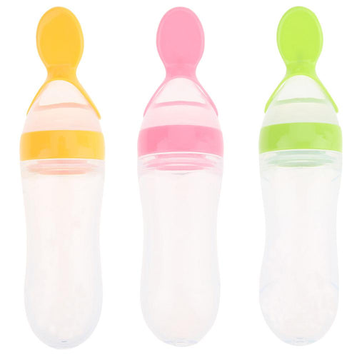 Baby Squeezing Feeding Spoon Silicon