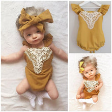 Load image into Gallery viewer, Backless Lace Up Sun-suit Summer Outfit For Baby Girls