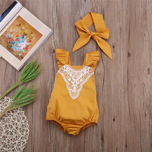Load image into Gallery viewer, Backless Lace Up Sun-suit Summer Outfit For Baby Girls