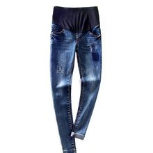 Load image into Gallery viewer, Distressed Over The Bump Stylish Maternity Ripped Jeans