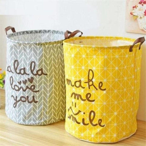 Cross Hatched Nursery Storage Laundry Basket