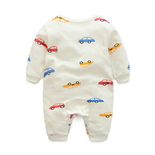Load image into Gallery viewer, White Car Themed Baby Romper