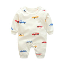 Load image into Gallery viewer, White Car Themed Baby Romper