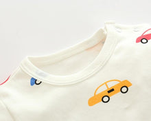 Load image into Gallery viewer, White Car Themed Baby Romper