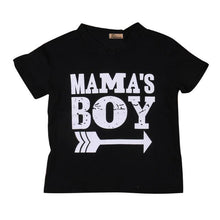 Load image into Gallery viewer, ‘Mama’s Boy’ Black T-shirt Baby Clothes