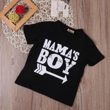 Load image into Gallery viewer, ‘Mama’s Boy’ Black T-shirt Baby Clothes
