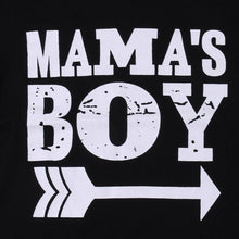Load image into Gallery viewer, ‘Mama’s Boy’ Black T-shirt Baby Clothes