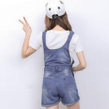 Load image into Gallery viewer, Pregnant Women Washed Short Jeans Jumpsuit