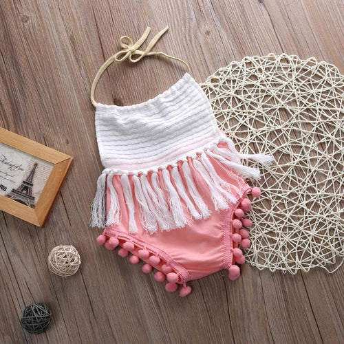 Sleeveless Tassel Romper