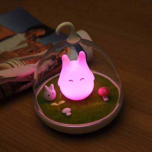 Totoro Pink LED Lamp - Glowing Bright At Night
