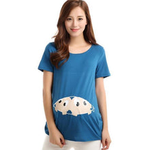 Load image into Gallery viewer, Cute Blue Unicorn Maternity T Shirt