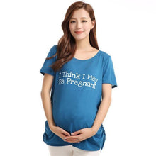 Load image into Gallery viewer, Cute Blue Unicorn Maternity T Shirt
